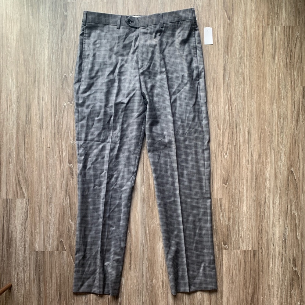 NWT Brooks Brothers sz 34/32 Gray Plaid Pants